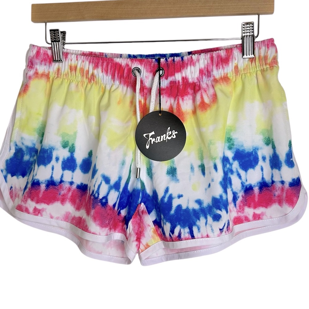 NEW Franks Womens Tie Dye Swim Shorts Lightweight Fast Drying Size Medium Surf